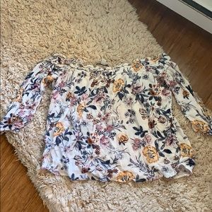 Gypsies and Moondust off the shoulder floral Top